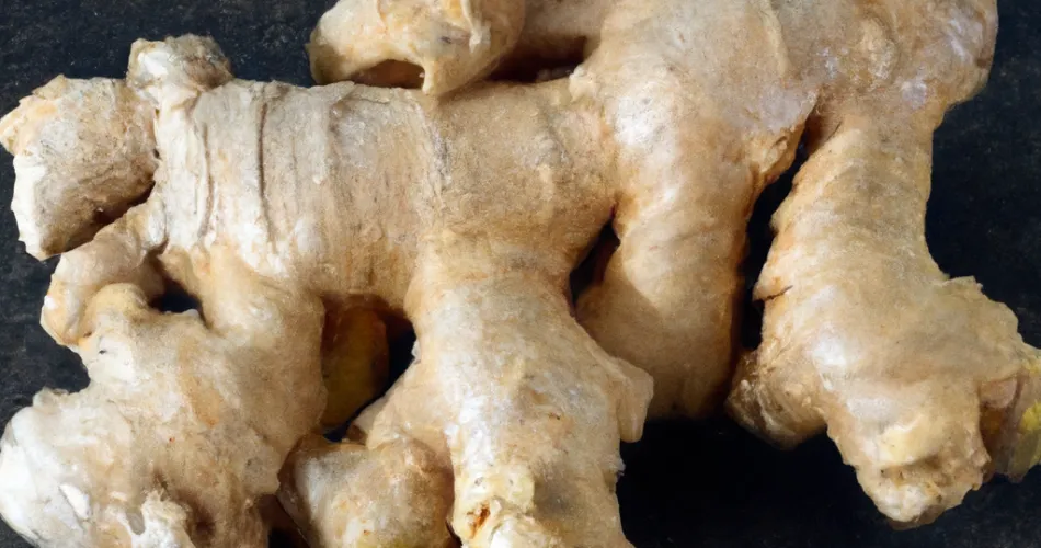 Fresh ginger root on a background